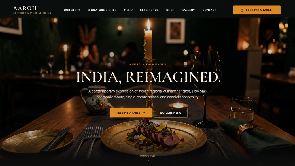 Genstic concept restaurant website design